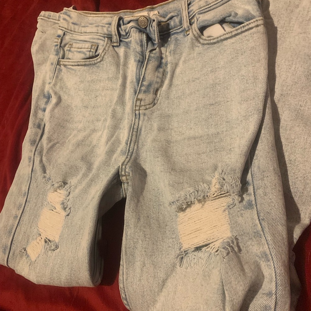 Light Blue Distressed Women Jeans